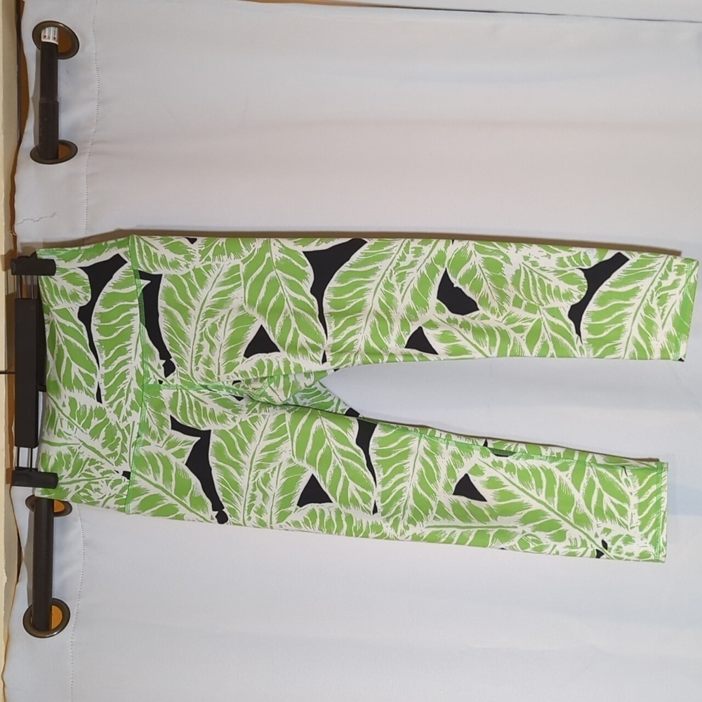 Alo Yoga Palm Springs Leggings Glowstick Green Airbrush Stretch Leaf Green Black